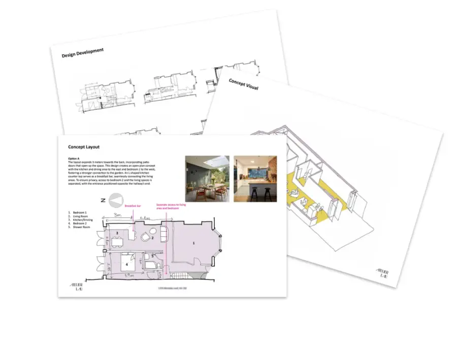 Watford house sketch idea colour