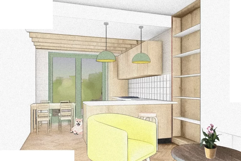 redbridge flat kitchen sketch view